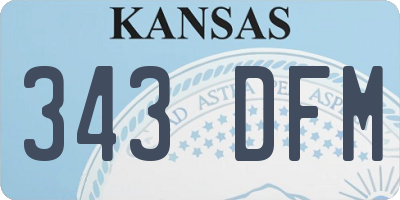 KS license plate 343DFM