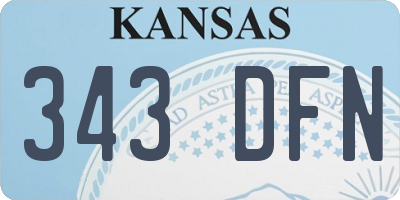 KS license plate 343DFN