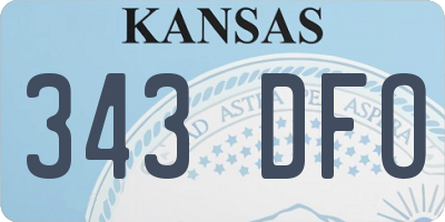 KS license plate 343DFO