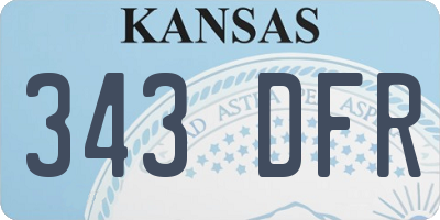 KS license plate 343DFR