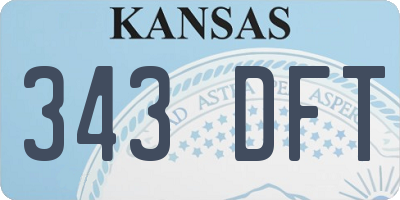 KS license plate 343DFT