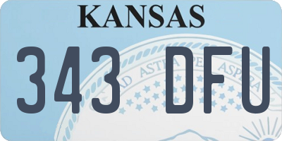KS license plate 343DFU