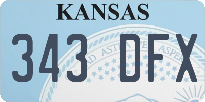 KS license plate 343DFX