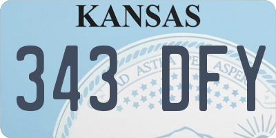 KS license plate 343DFY