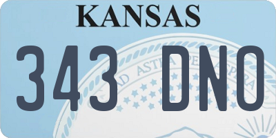 KS license plate 343DNO
