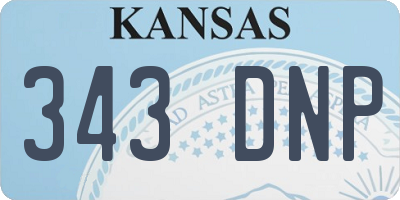 KS license plate 343DNP