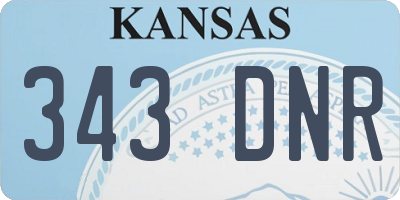 KS license plate 343DNR