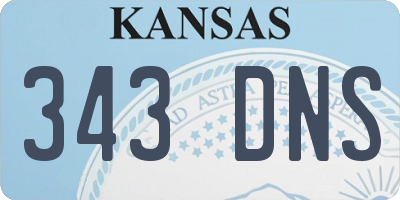 KS license plate 343DNS