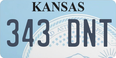 KS license plate 343DNT