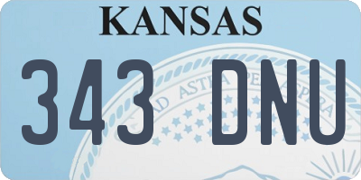KS license plate 343DNU
