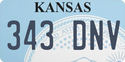 KS license plate 343DNV