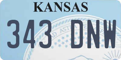 KS license plate 343DNW