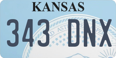 KS license plate 343DNX