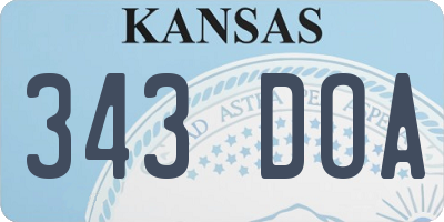 KS license plate 343DOA