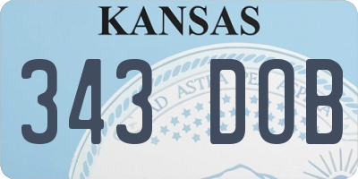 KS license plate 343DOB