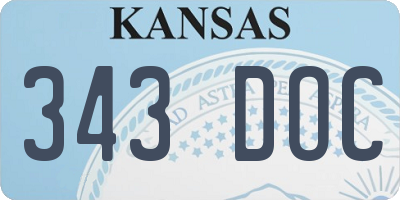 KS license plate 343DOC