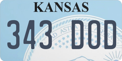 KS license plate 343DOD