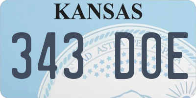 KS license plate 343DOE