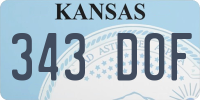 KS license plate 343DOF