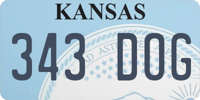 KS license plate 343DOG