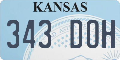 KS license plate 343DOH
