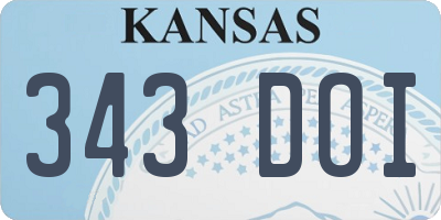 KS license plate 343DOI