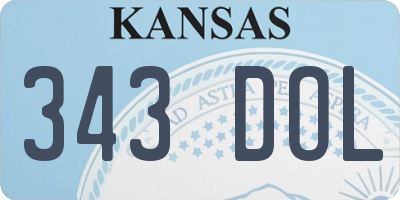 KS license plate 343DOL