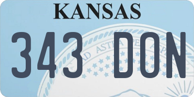 KS license plate 343DON