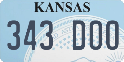 KS license plate 343DOO