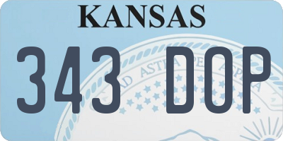 KS license plate 343DOP