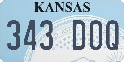 KS license plate 343DOQ