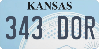 KS license plate 343DOR