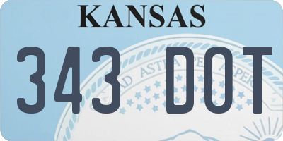 KS license plate 343DOT
