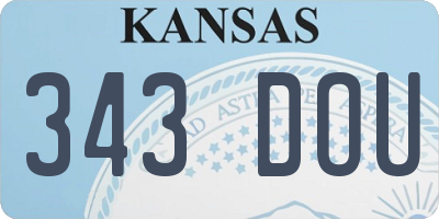 KS license plate 343DOU