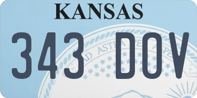 KS license plate 343DOV