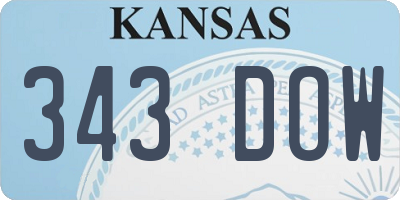 KS license plate 343DOW