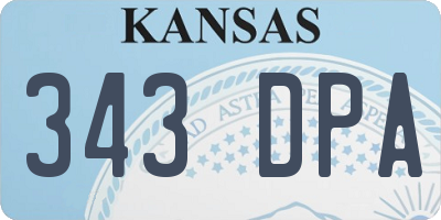 KS license plate 343DPA