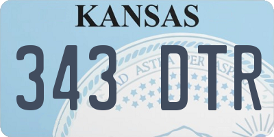 KS license plate 343DTR