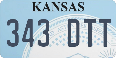 KS license plate 343DTT