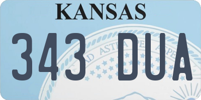 KS license plate 343DUA