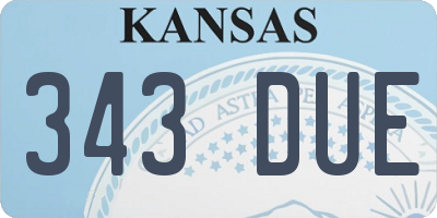 KS license plate 343DUE