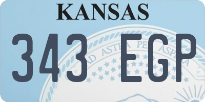 KS license plate 343EGP