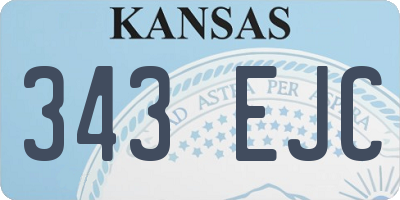 KS license plate 343EJC
