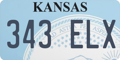 KS license plate 343ELX