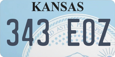 KS license plate 343EOZ
