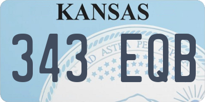 KS license plate 343EQB