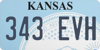KS license plate 343EVH