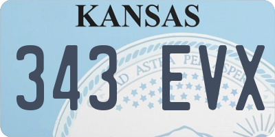 KS license plate 343EVX