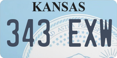 KS license plate 343EXW