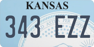 KS license plate 343EZZ